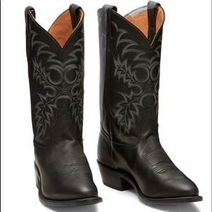 Tony Lama Black SEGAR Leather Boots 8.5 D